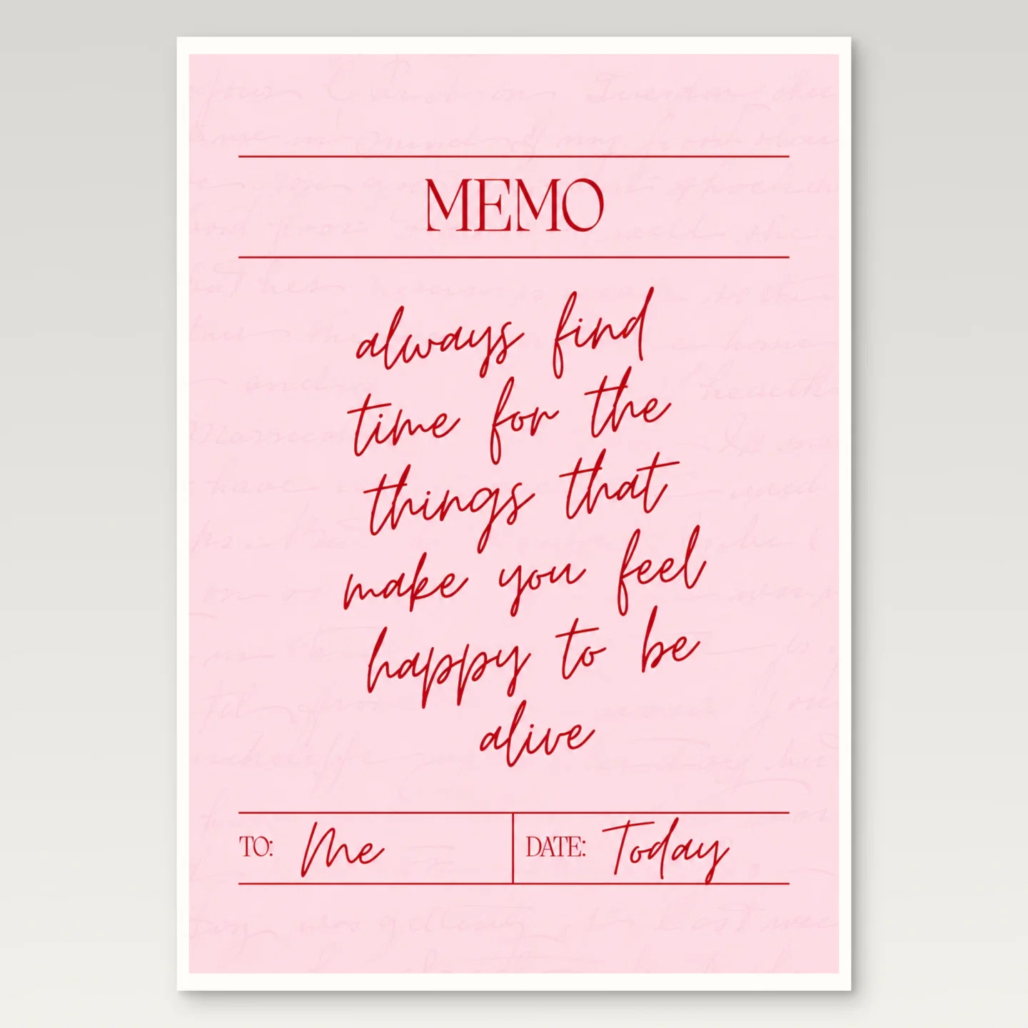 Happiness Memo Poster mockup