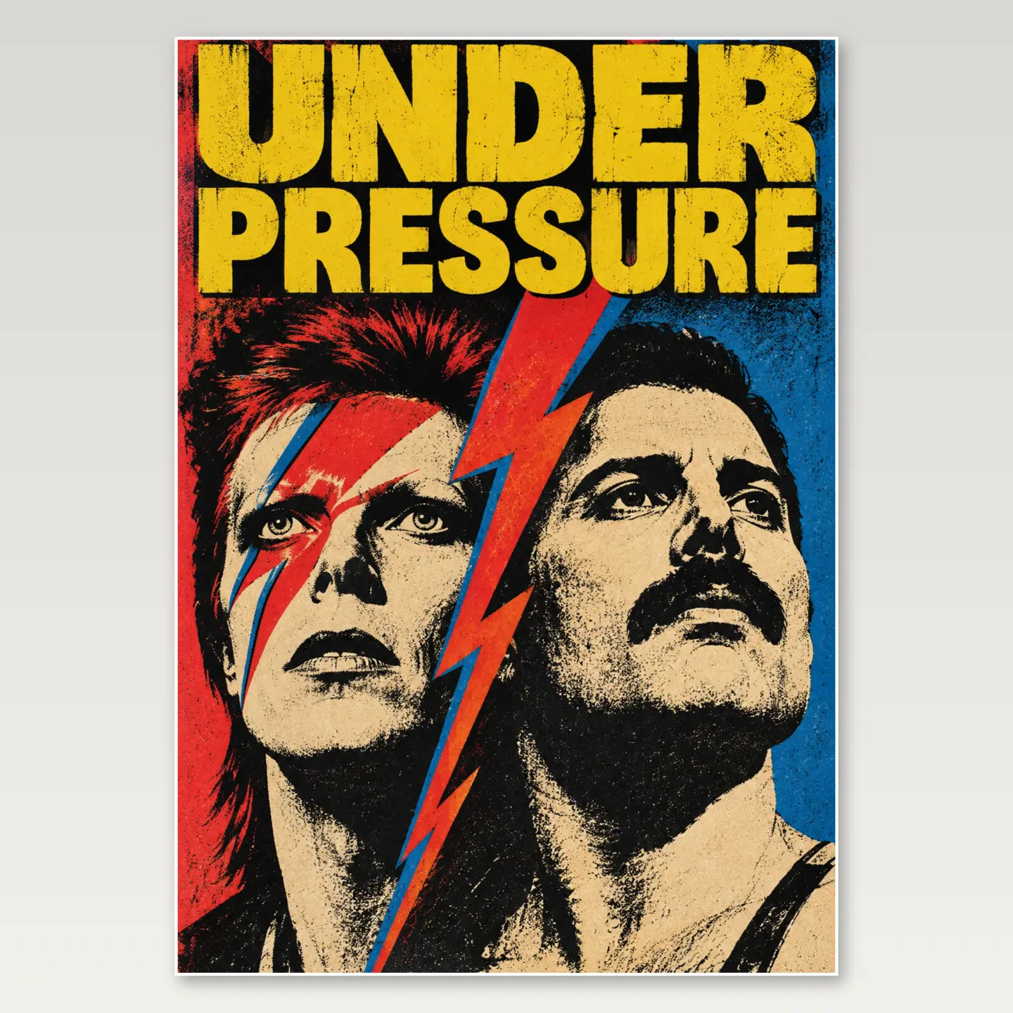 Under Pressure Bowie Mercury A4 Poster mockup
