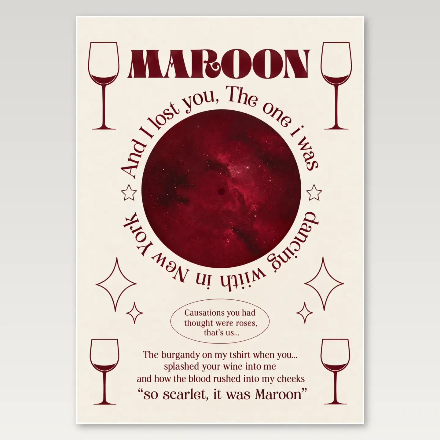 Maroon Vinyl A4 Poster mockup