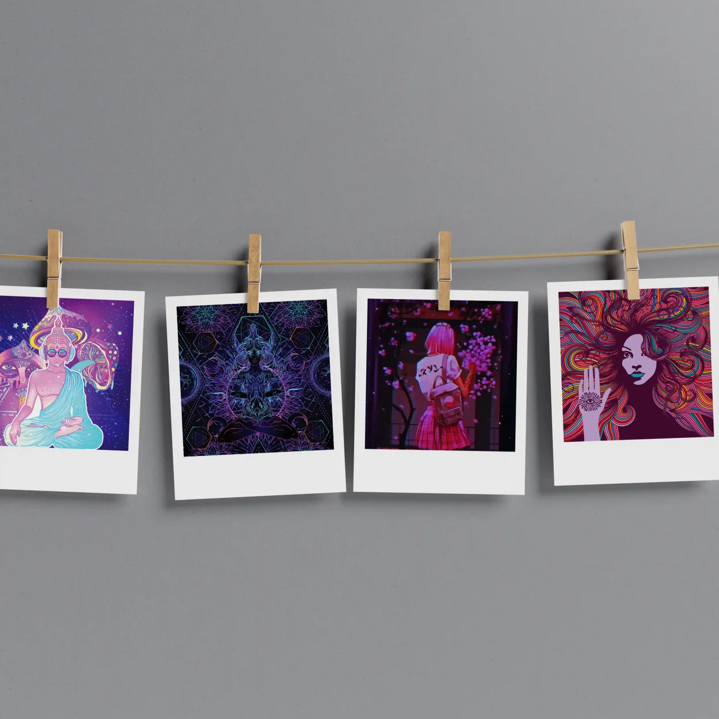 Psychedelic Aesthetic Set of 9