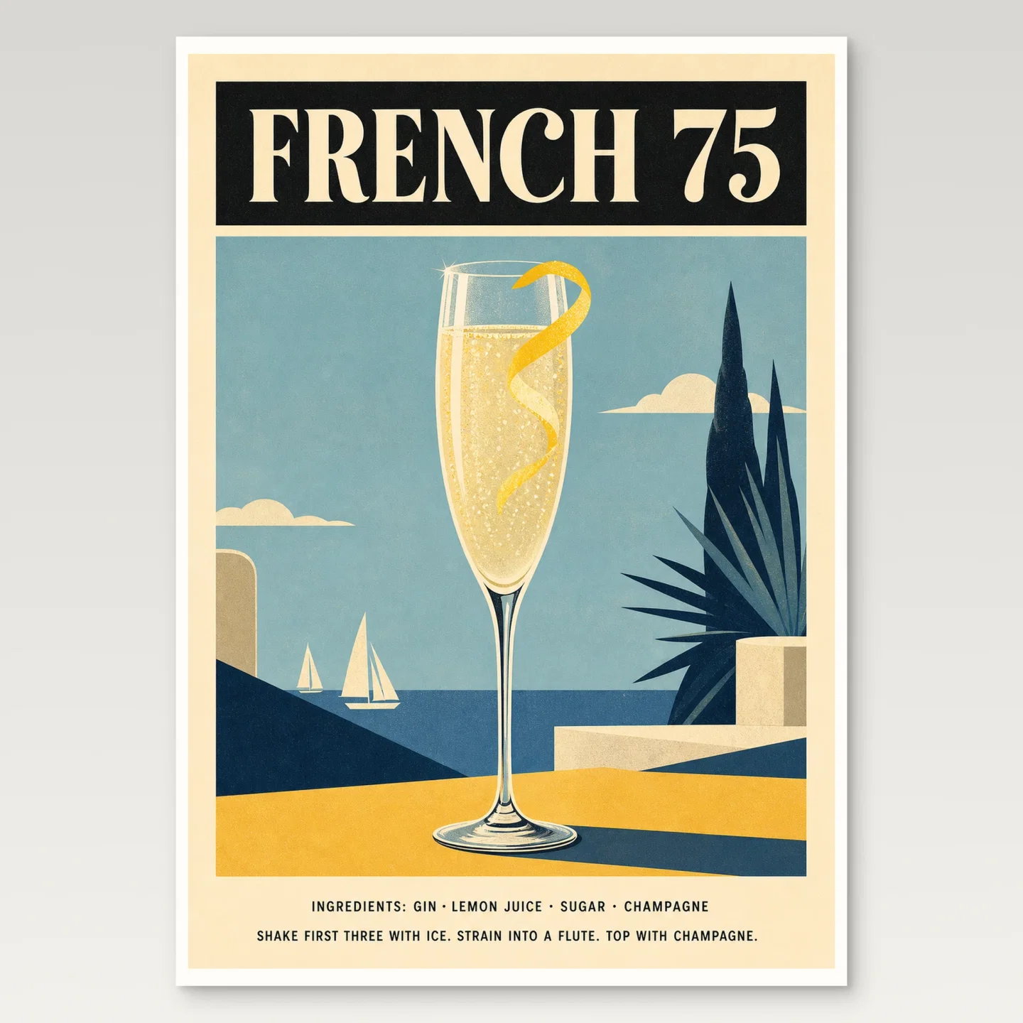 French 75 Poster mockup