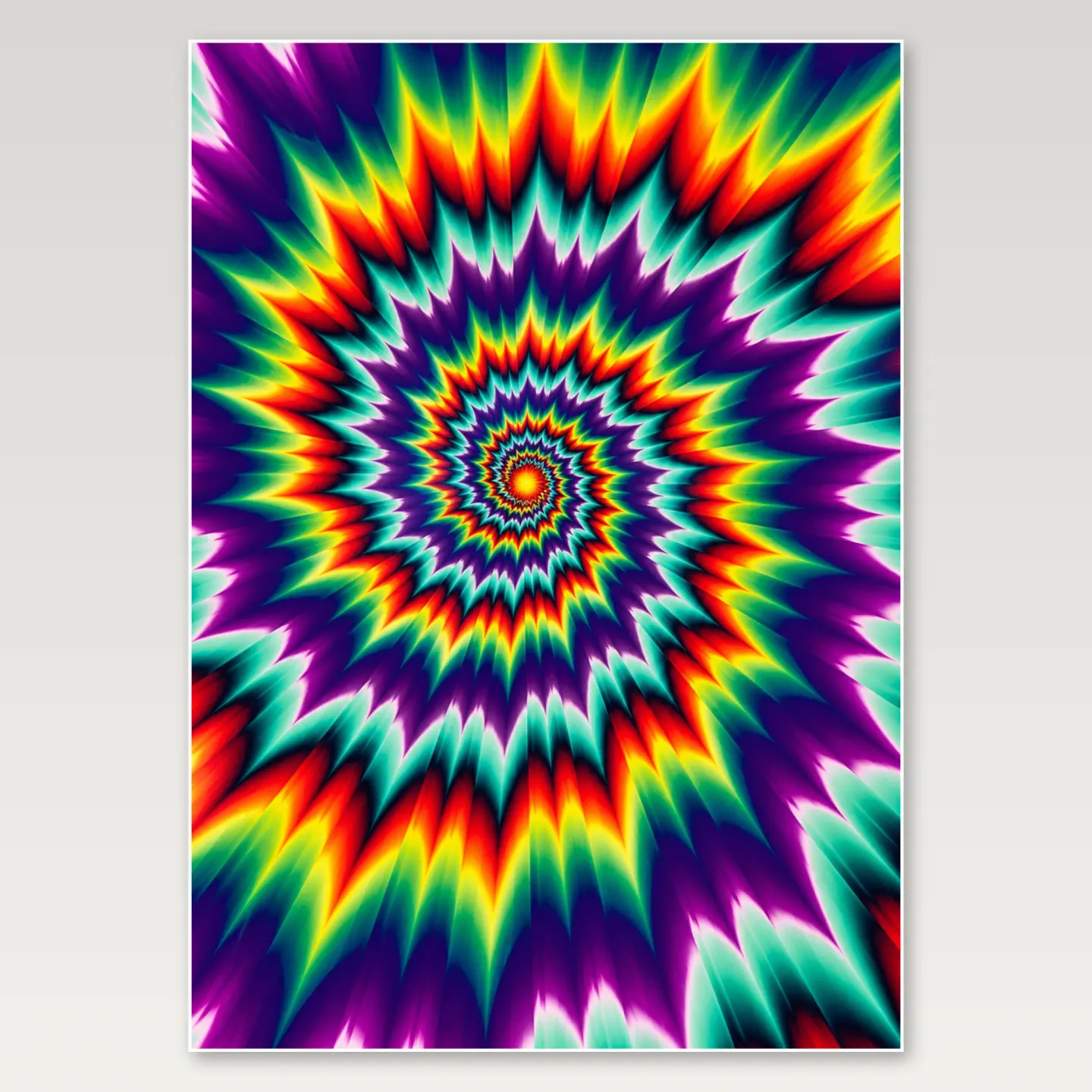 Rainbow Jagged Starburst A4 Poster mockup