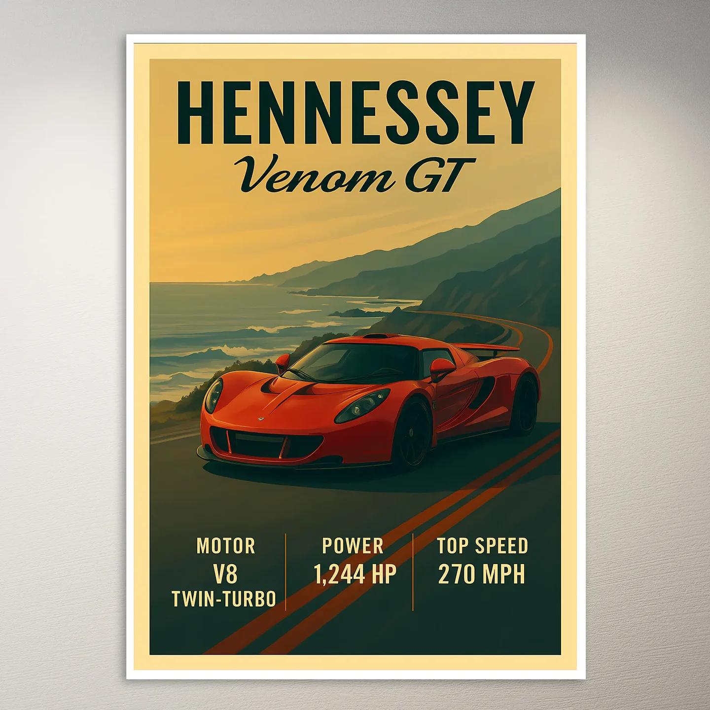 Hennessey Venom GT Car Poster
