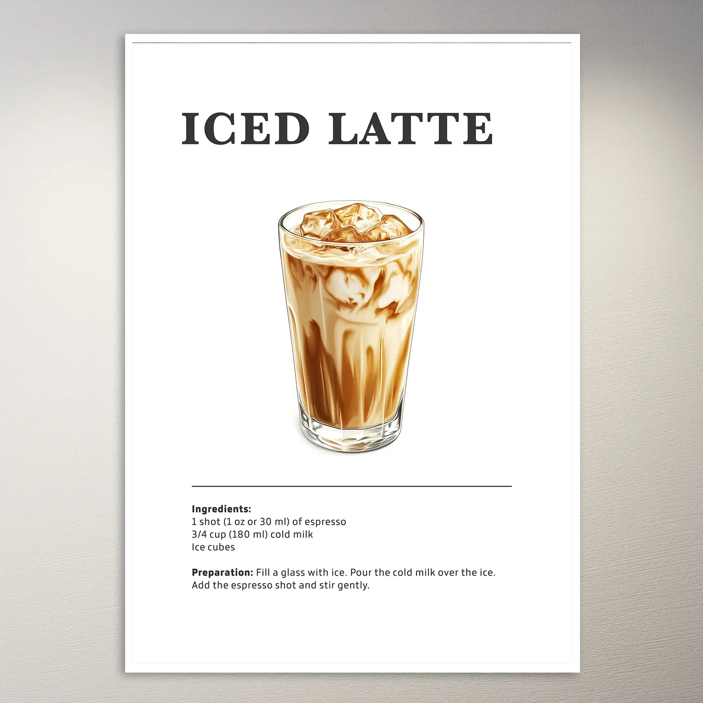 Iced Latte Drink Poster