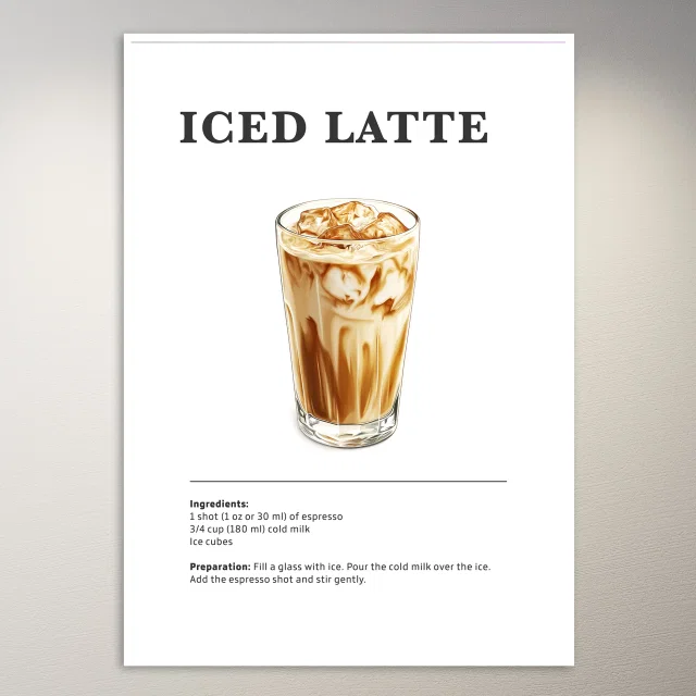 Iced Latte Drink Poster