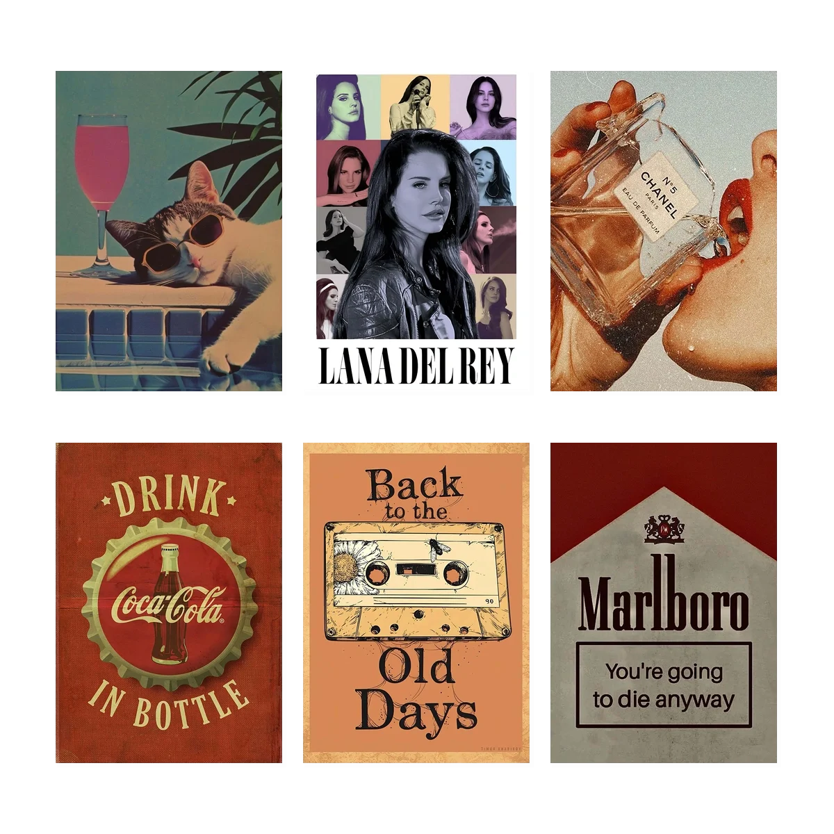 The Dorm Room Aesthetic Posters Set of 6