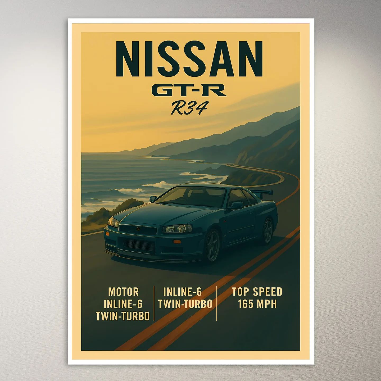 Nissan Skyline GT-R R34 Poster