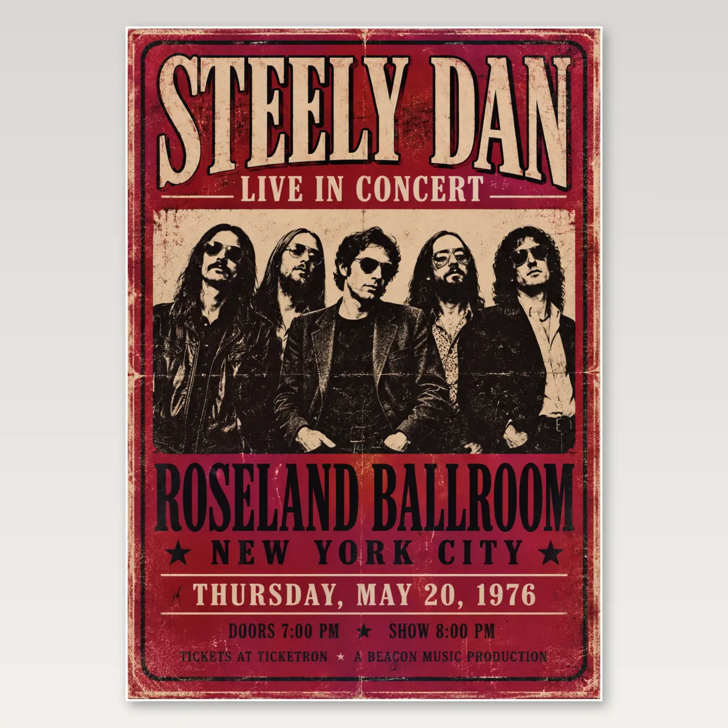 Steely Dan Red Gig A4 Poster mockup