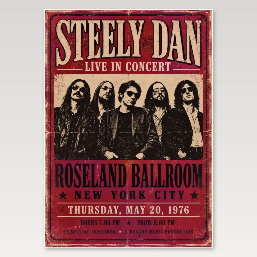 Steely Dan Red Gig A4 Poster