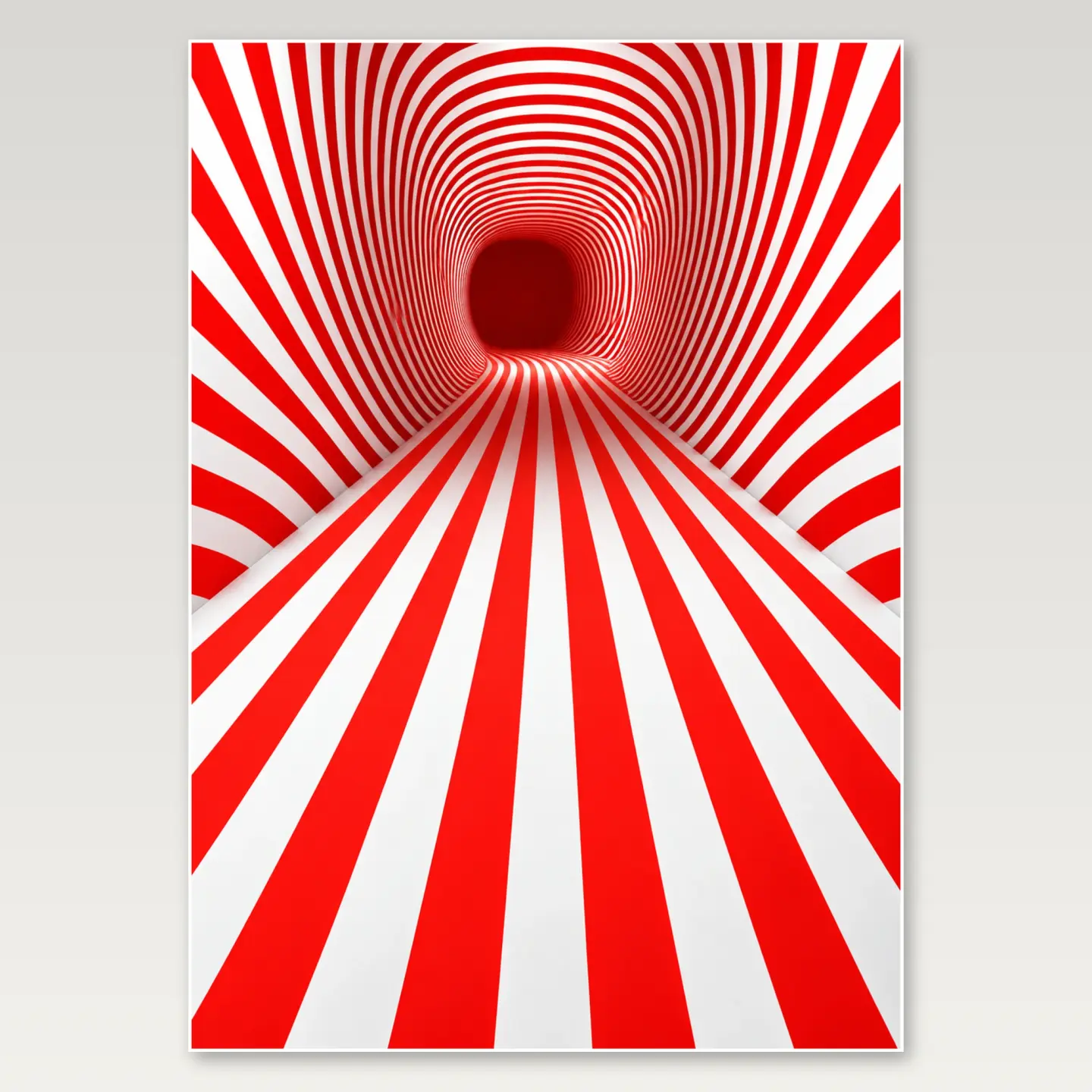 Red White Striped Infinity A4 Poster mockup