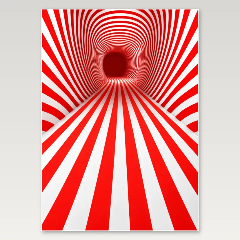 Red White Striped Infinity A4 Poster