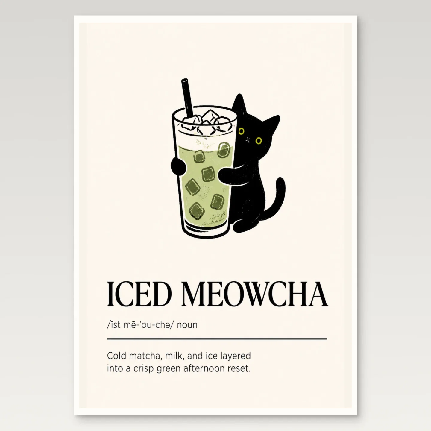 Iced Meowcha Poster mockup