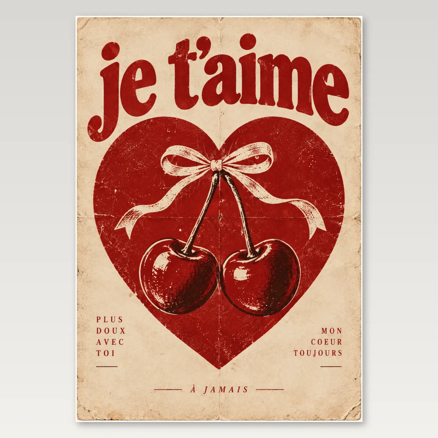 Cherry Heart Editorial A4 Poster mockup
