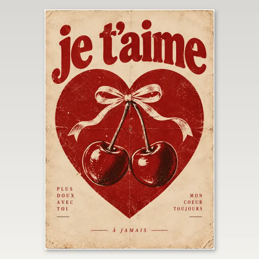 Cherry Heart Editorial A4 Poster