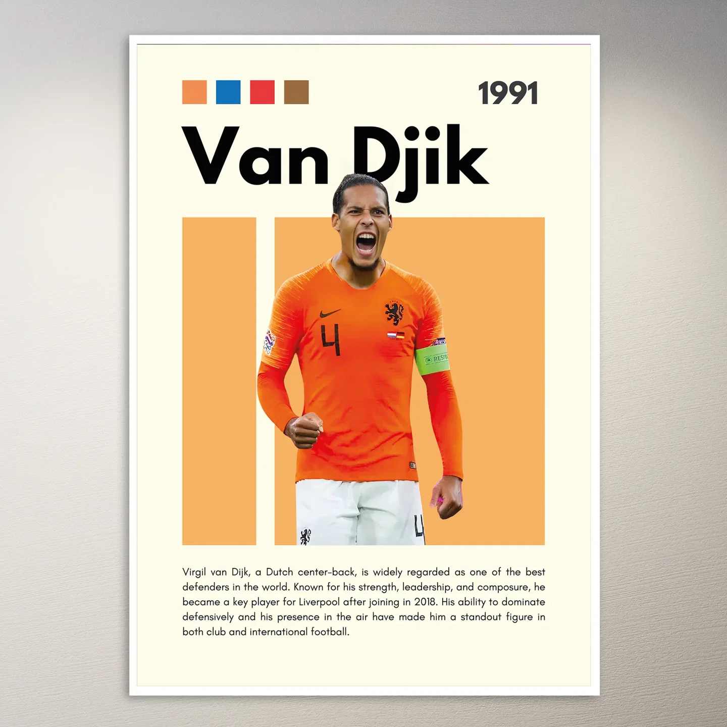 Virgil van Dijk Portrait Poster