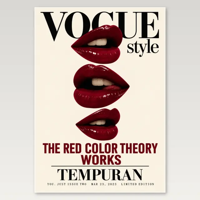 Cherry Vogue Lips A4 Poster