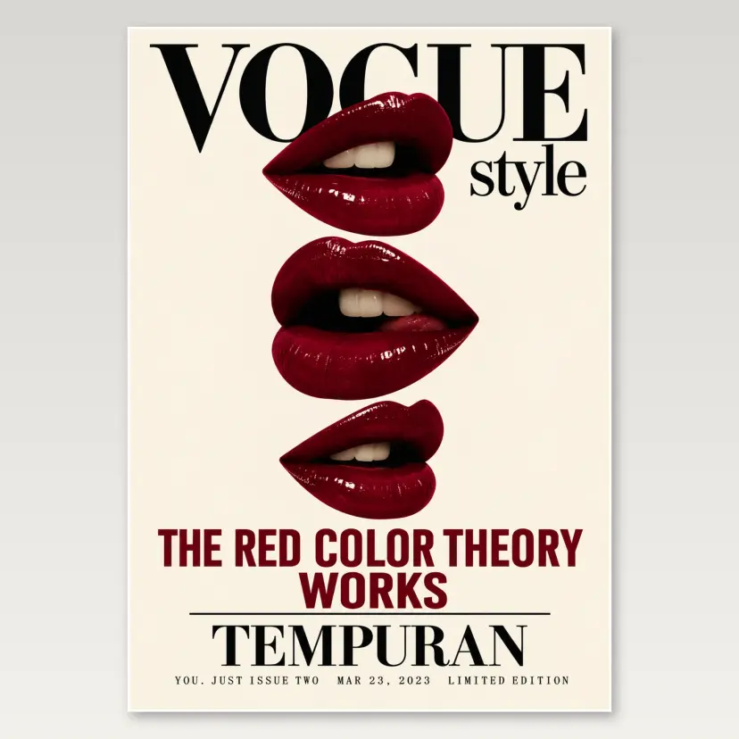 Cherry Vogue Lips A4 Poster