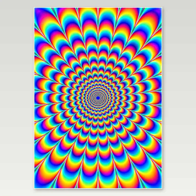 Rainbow Geometric Mandala A4 Poster