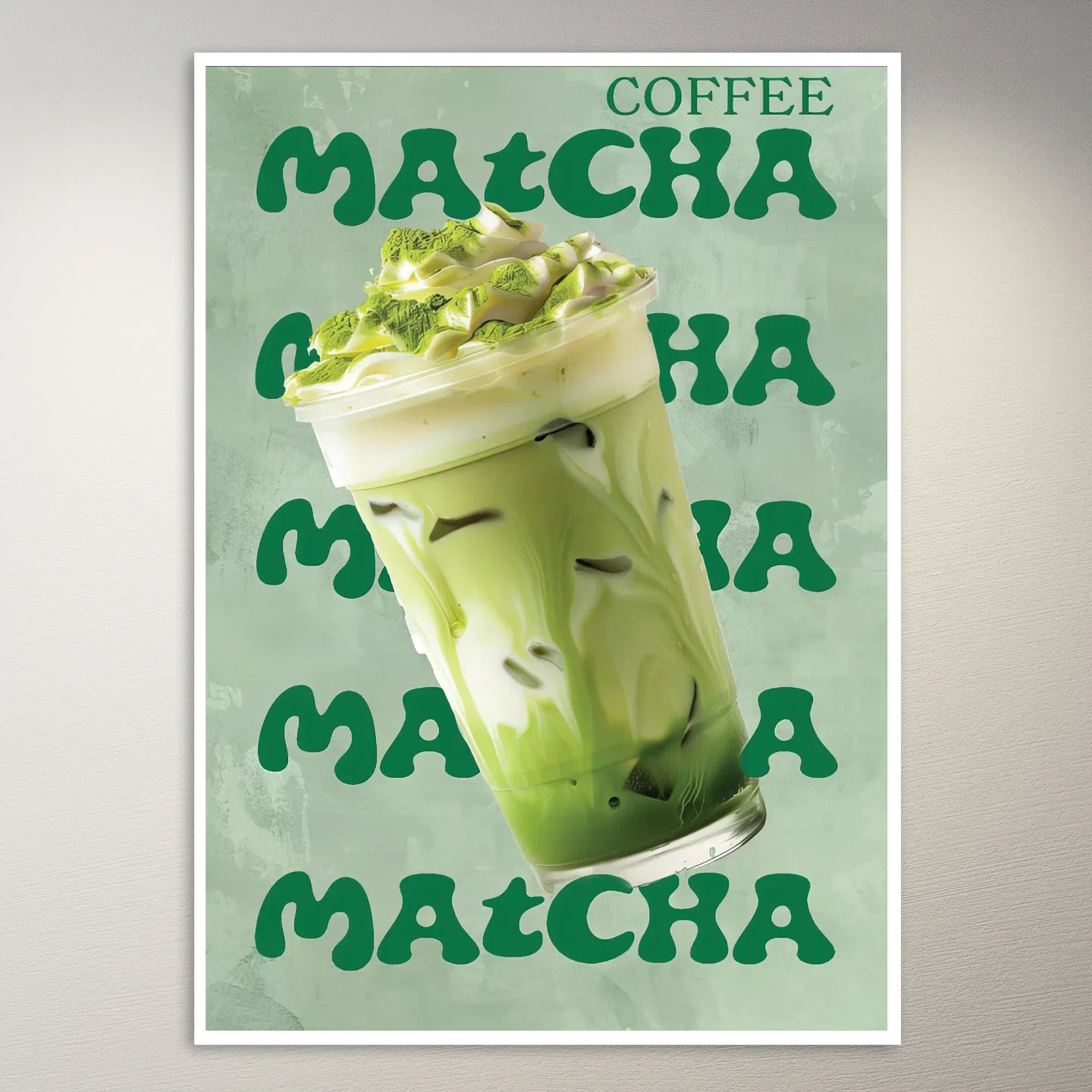 Coffee Matcha Drink Close-Up Poster