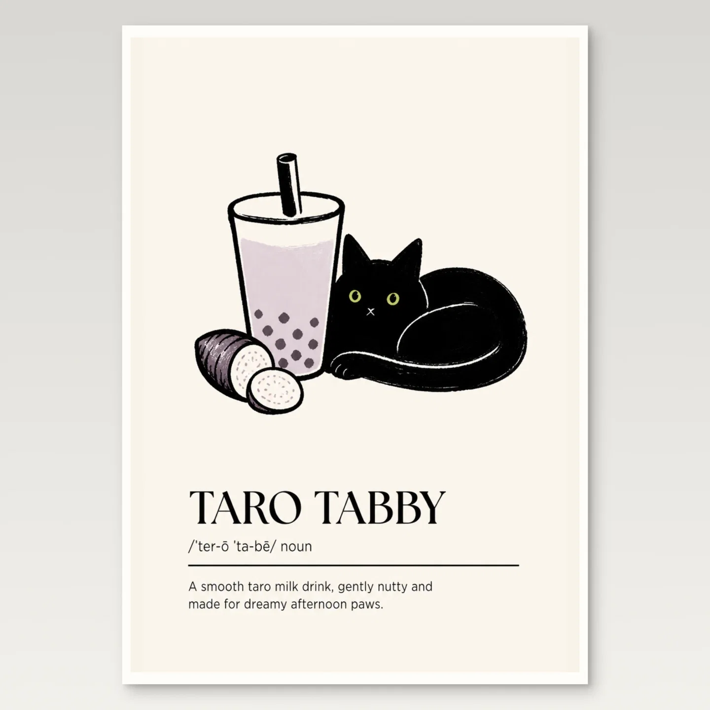 Taro Tabby Poster mockup