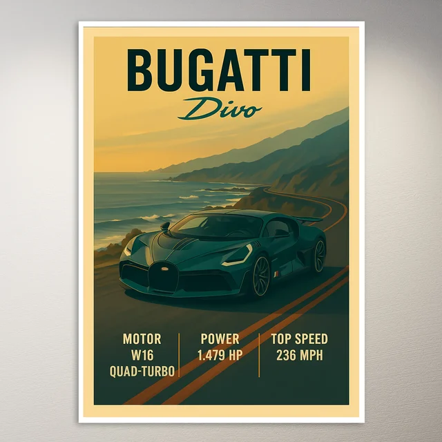 Bugatti Divo Roadster Poster