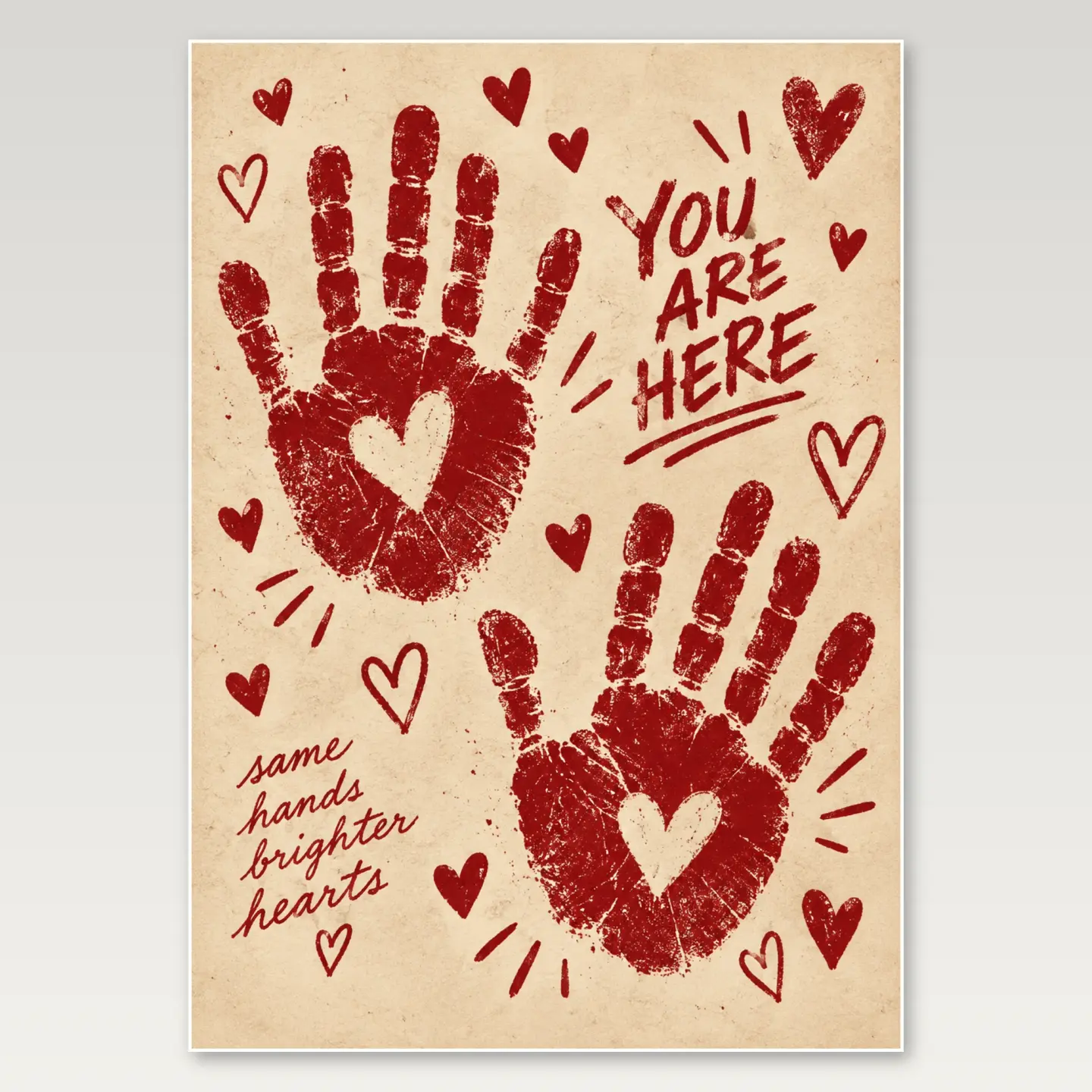Romantic Handprints A4 Poster mockup