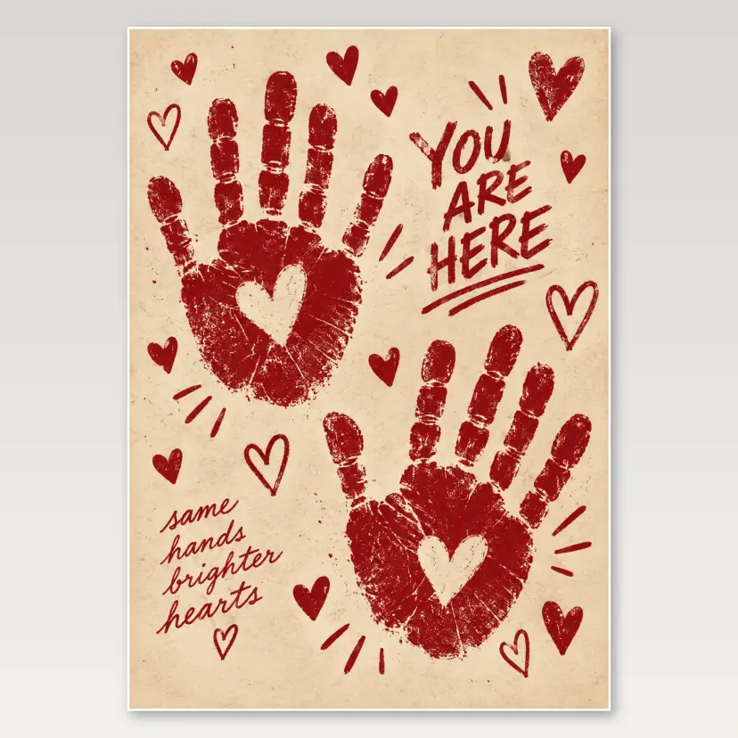 Romantic Handprints A4 Poster