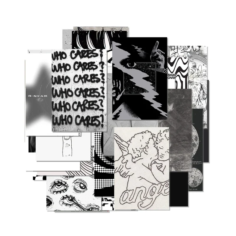 Dark Grunge Aesthetic Posters Set of 50 Collage Kit