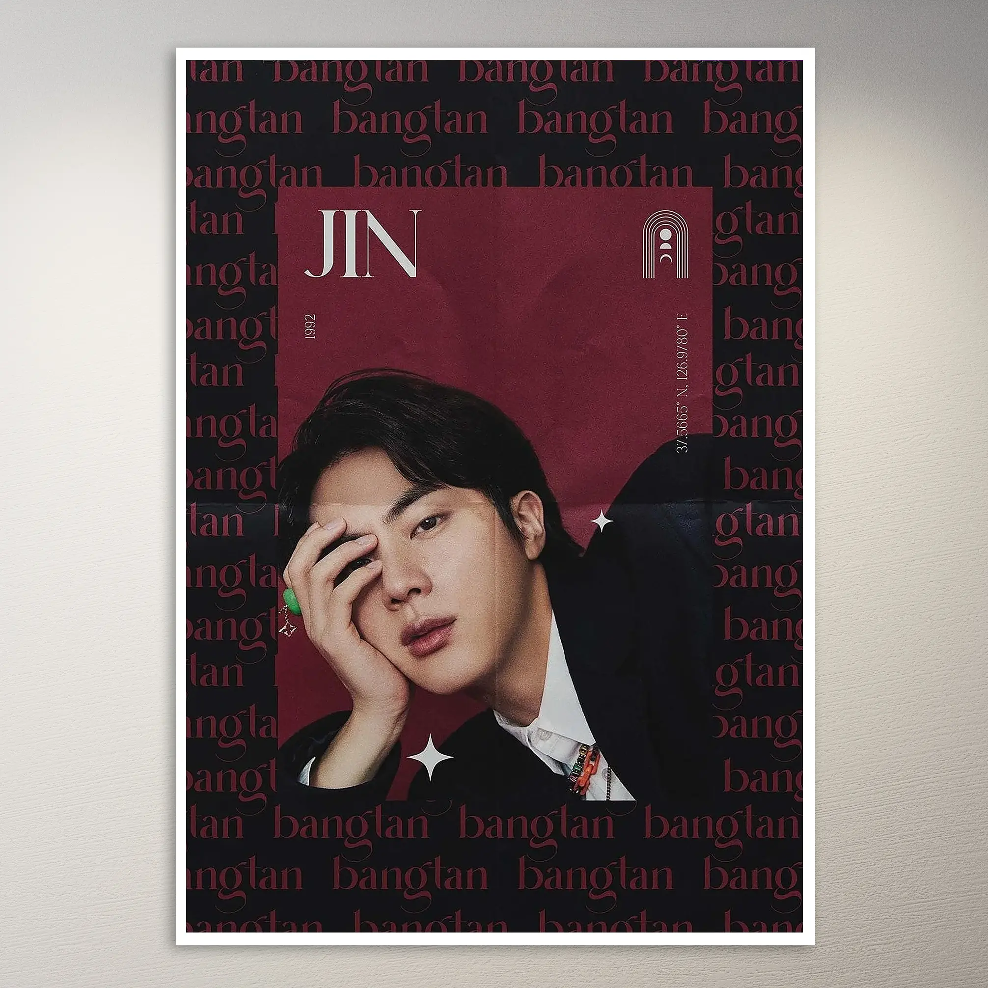 Jin BTS Inspired Art Print Poster