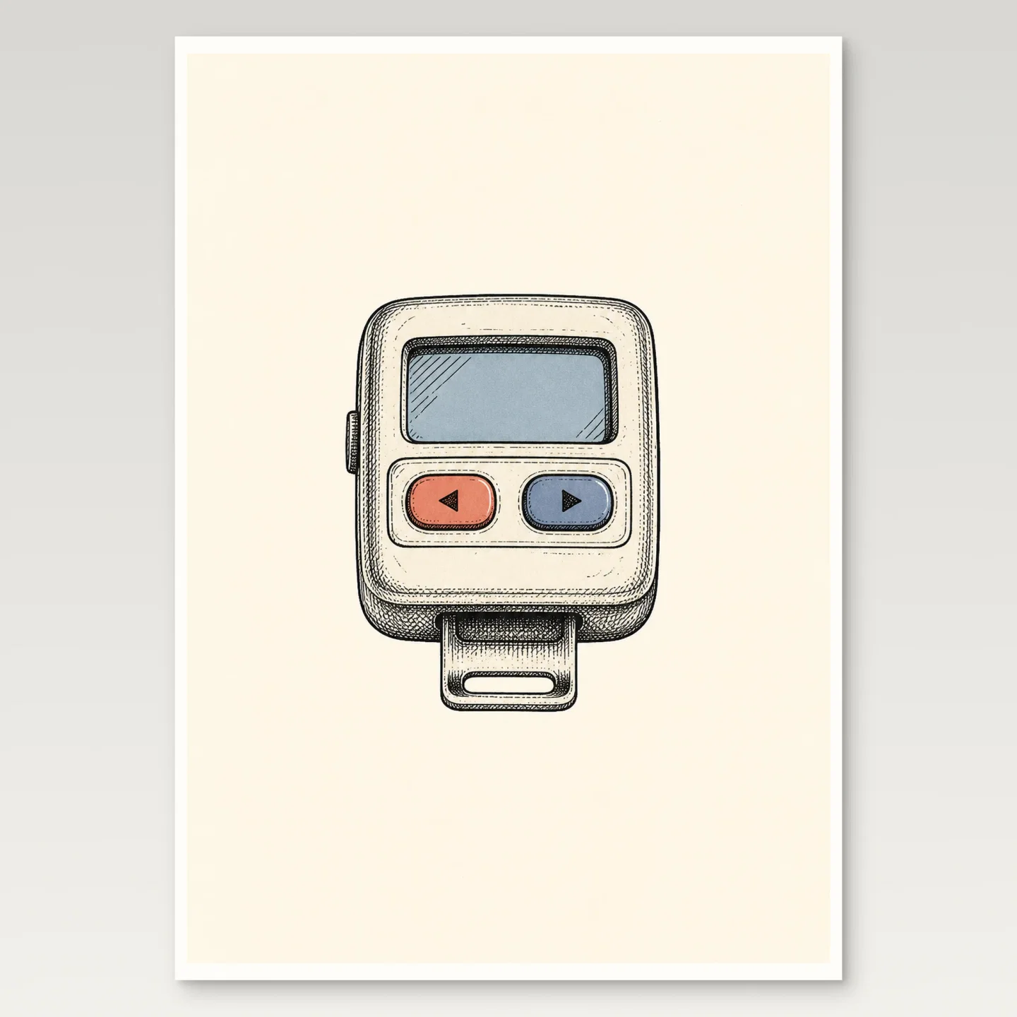 Vintage Pager Poster mockup