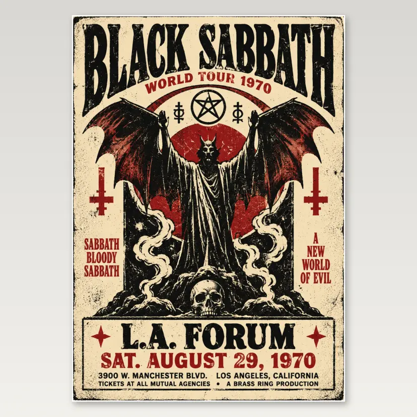 Black Sabbath Long Live A4 Poster