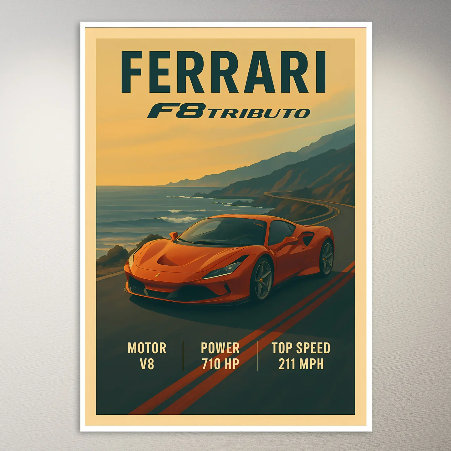 Ferrari F8 Tributo Poster