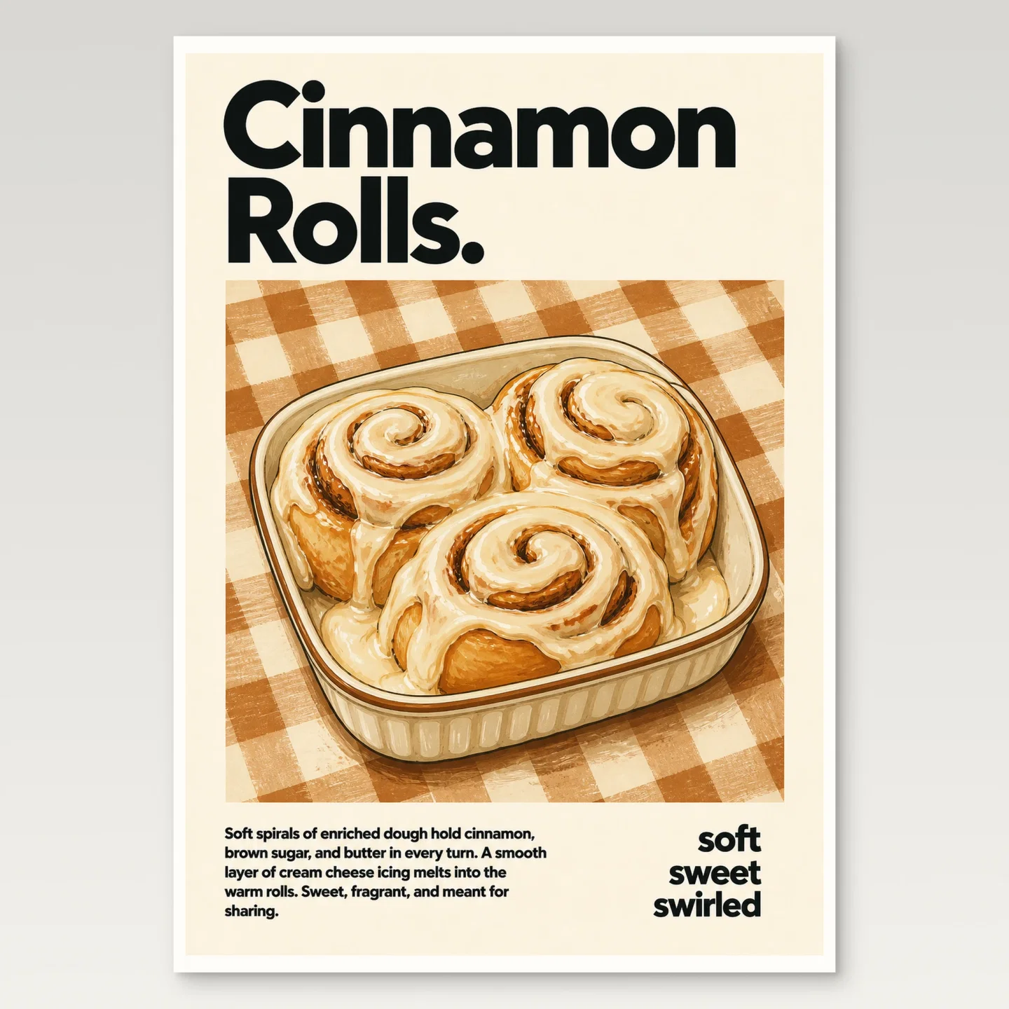 Cinnamon Rolls Poster mockup