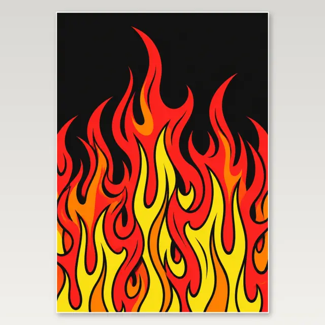 Flame Silhouette A4 Poster
