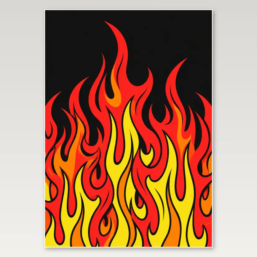 Flame Silhouette A4 Poster
