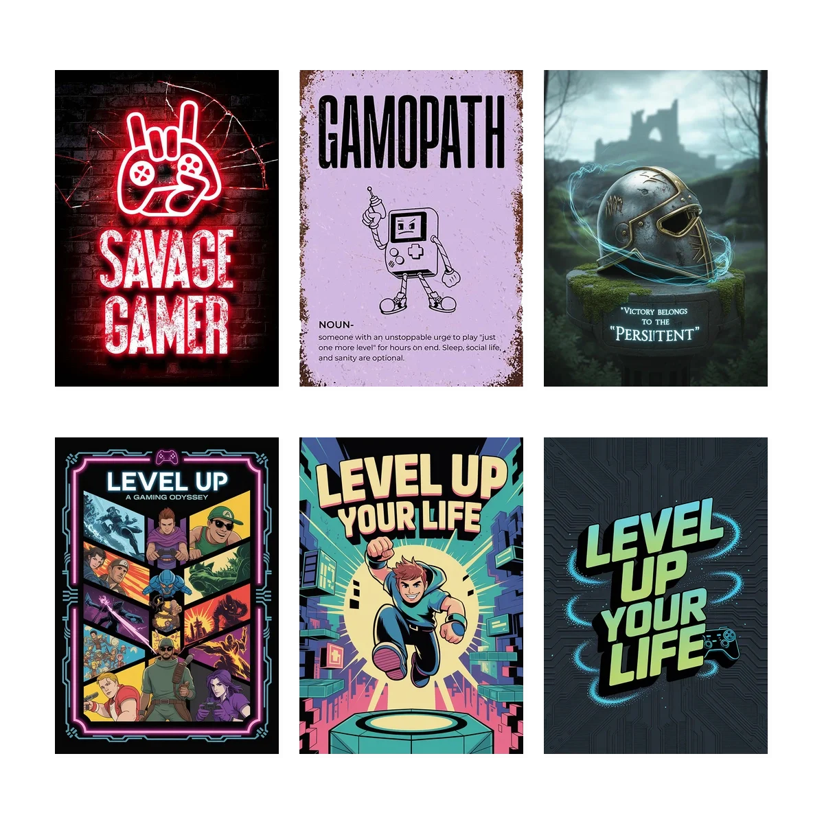 Gamer's Wall Posters Set of 6