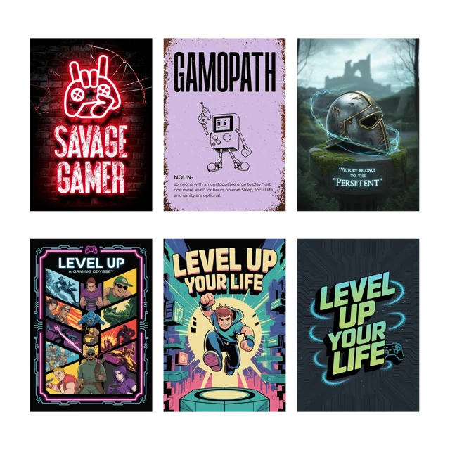 Gamer's Wall Posters Set of 6