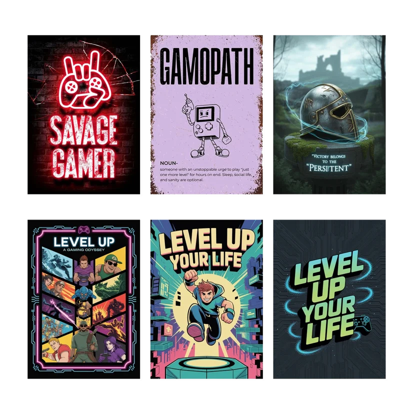 Gamer's Wall Posters Set of 6