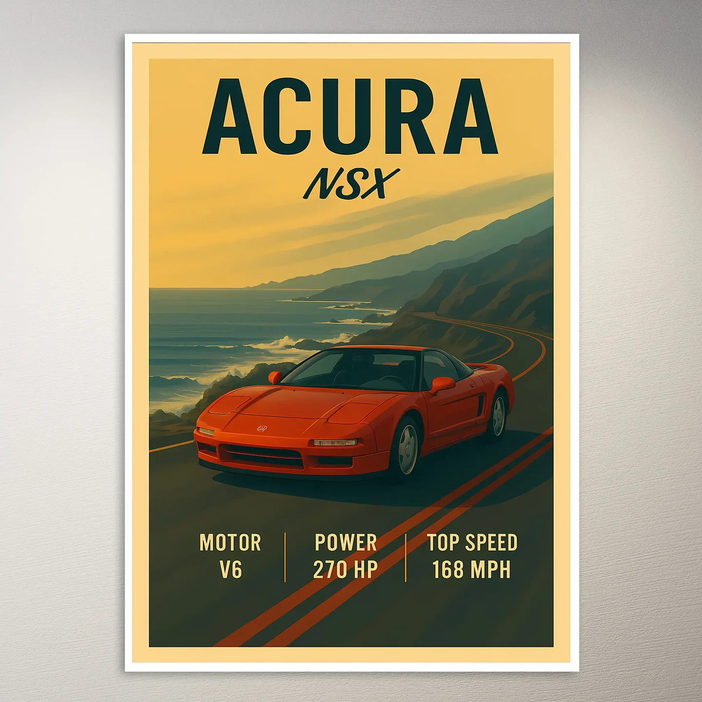 Acura NSX Coastal Drive Poster
