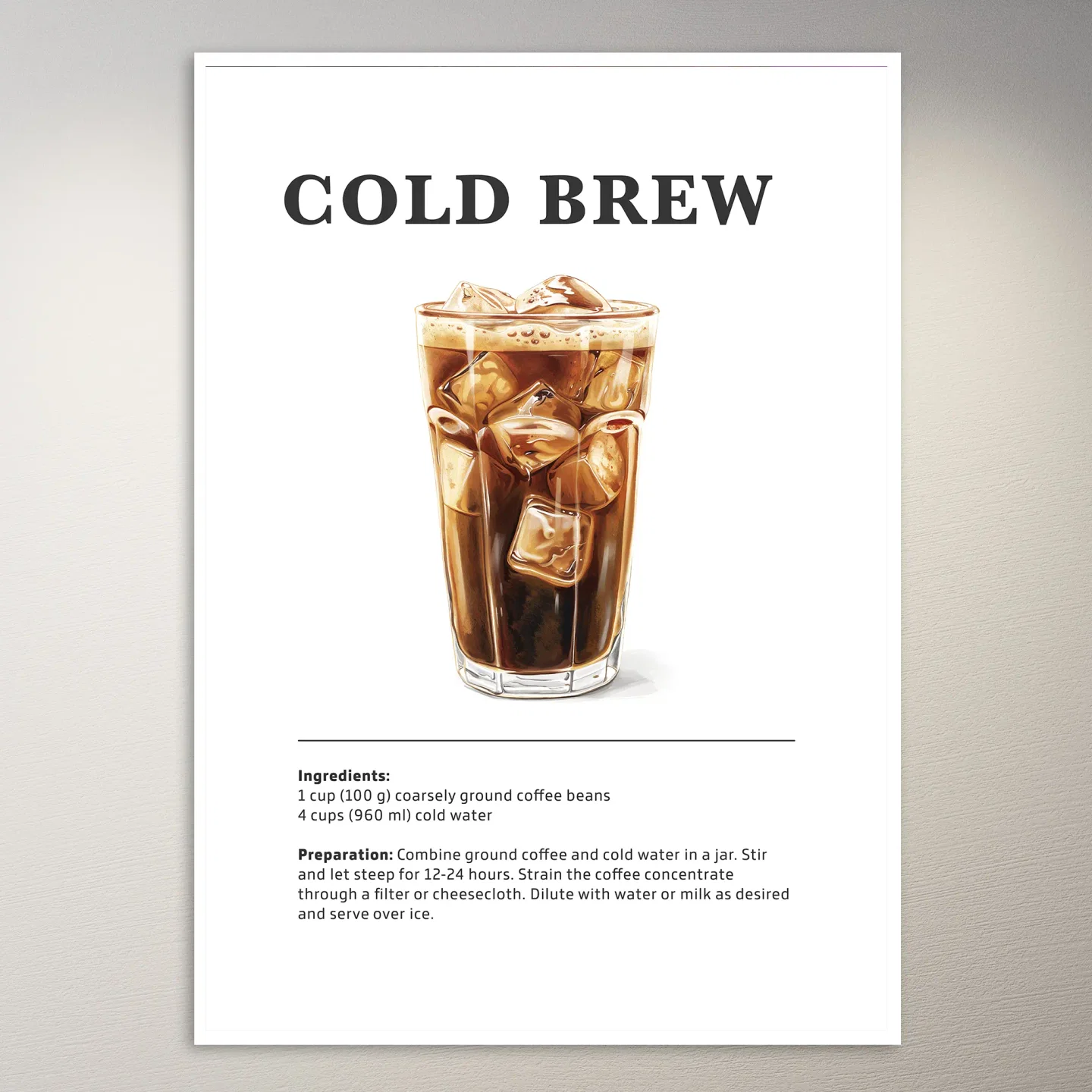 Iced Cold Brew Coffee Poster