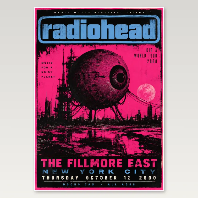 Radiohead Pink Web A4 Poster