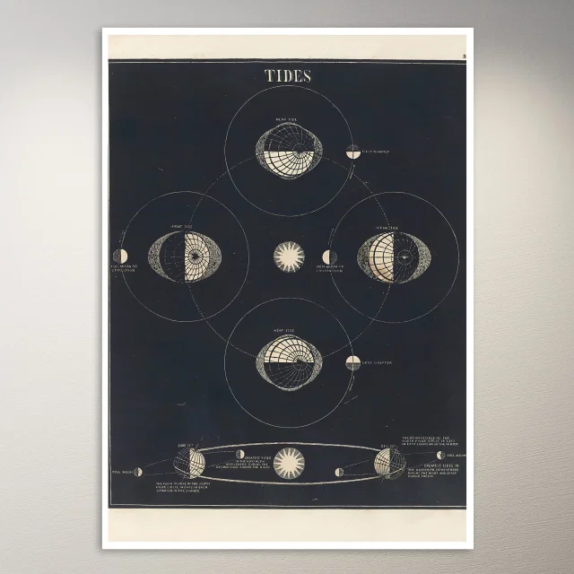 Tides (1850) Astronomy Poster