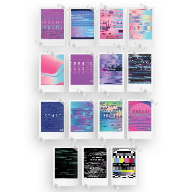 VHS Aesthetic Prints Set of 15