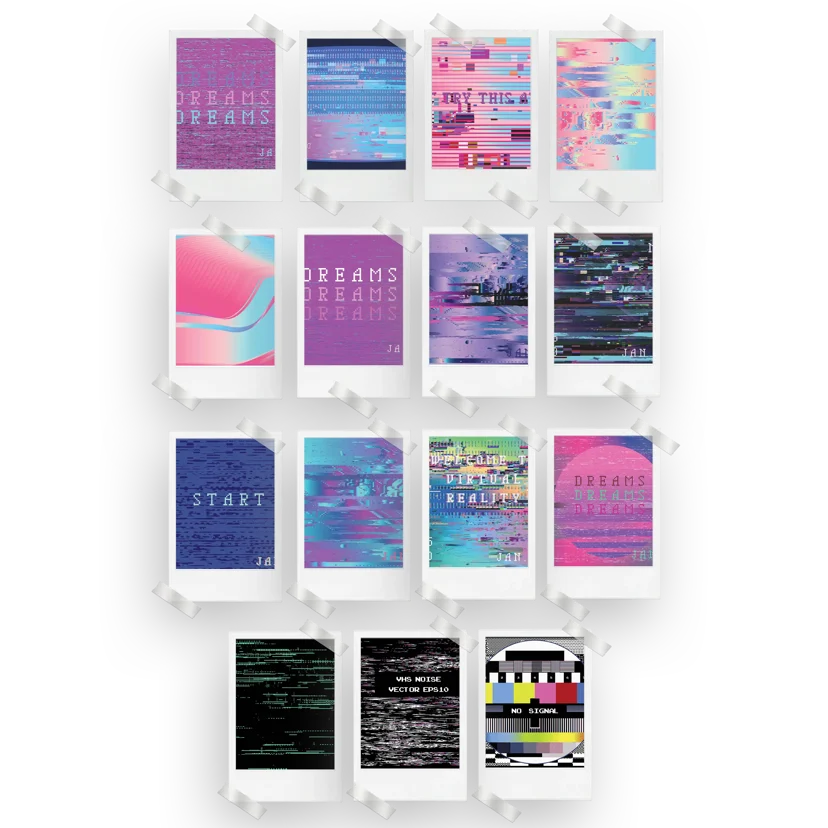 VHS Aesthetic Prints Set of 15