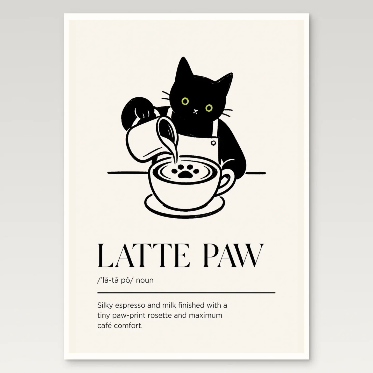Latte Paw Poster mockup