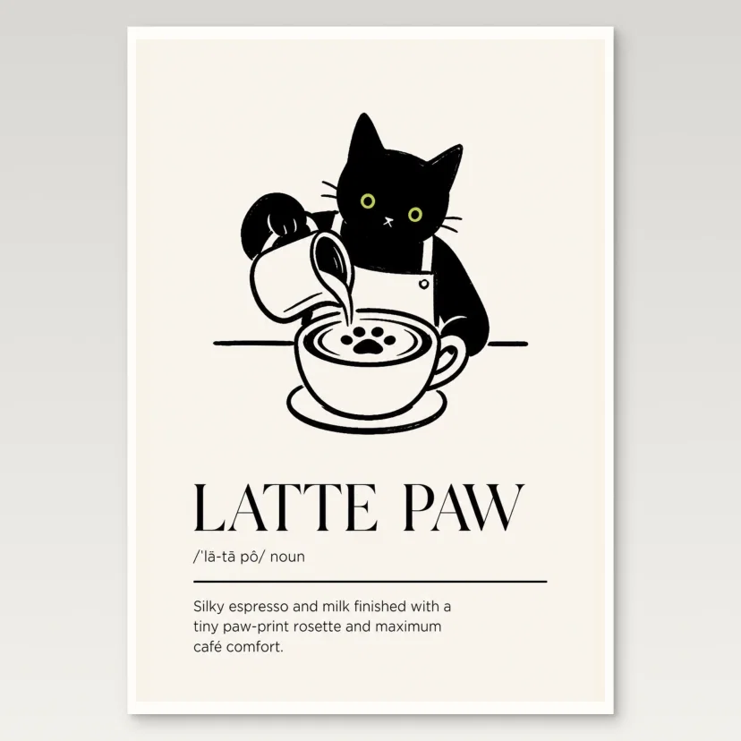 Latte Paw Poster