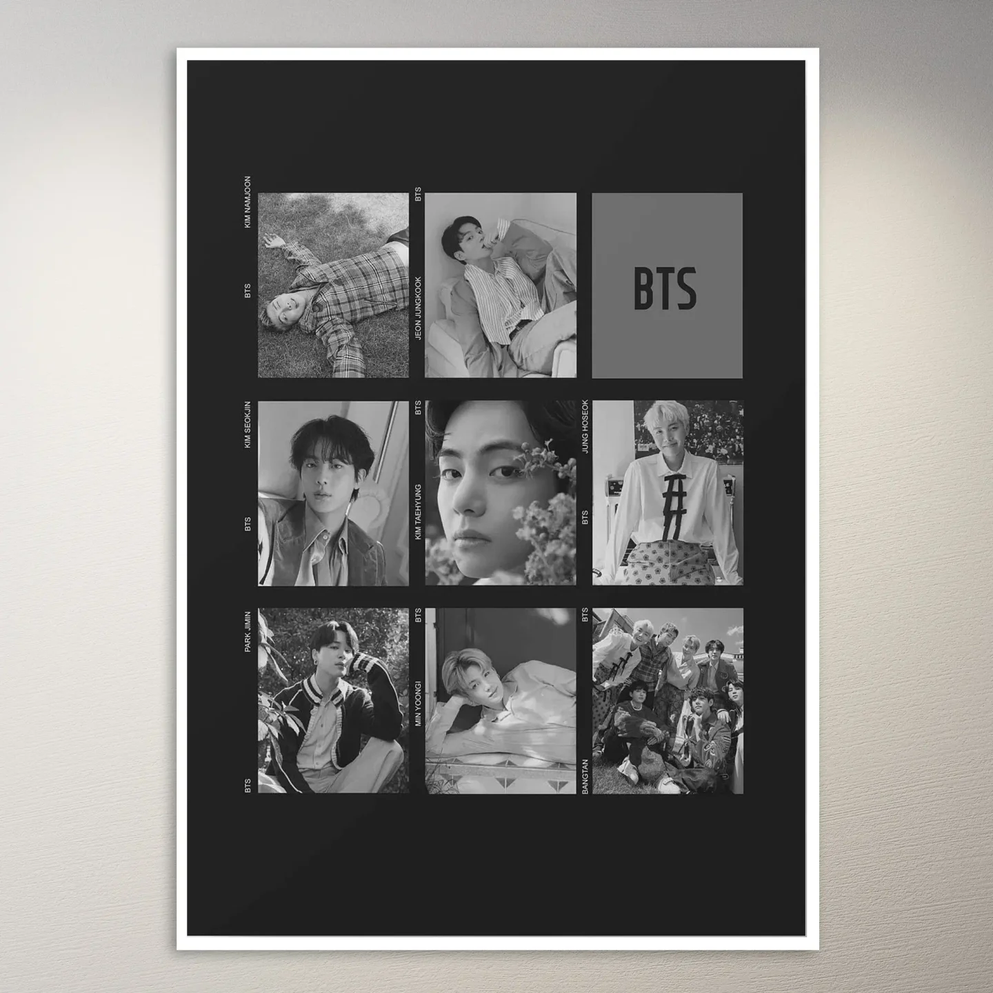 BTS OT7 Inspired Art Poster | K-Pop Poster | BTS Poster