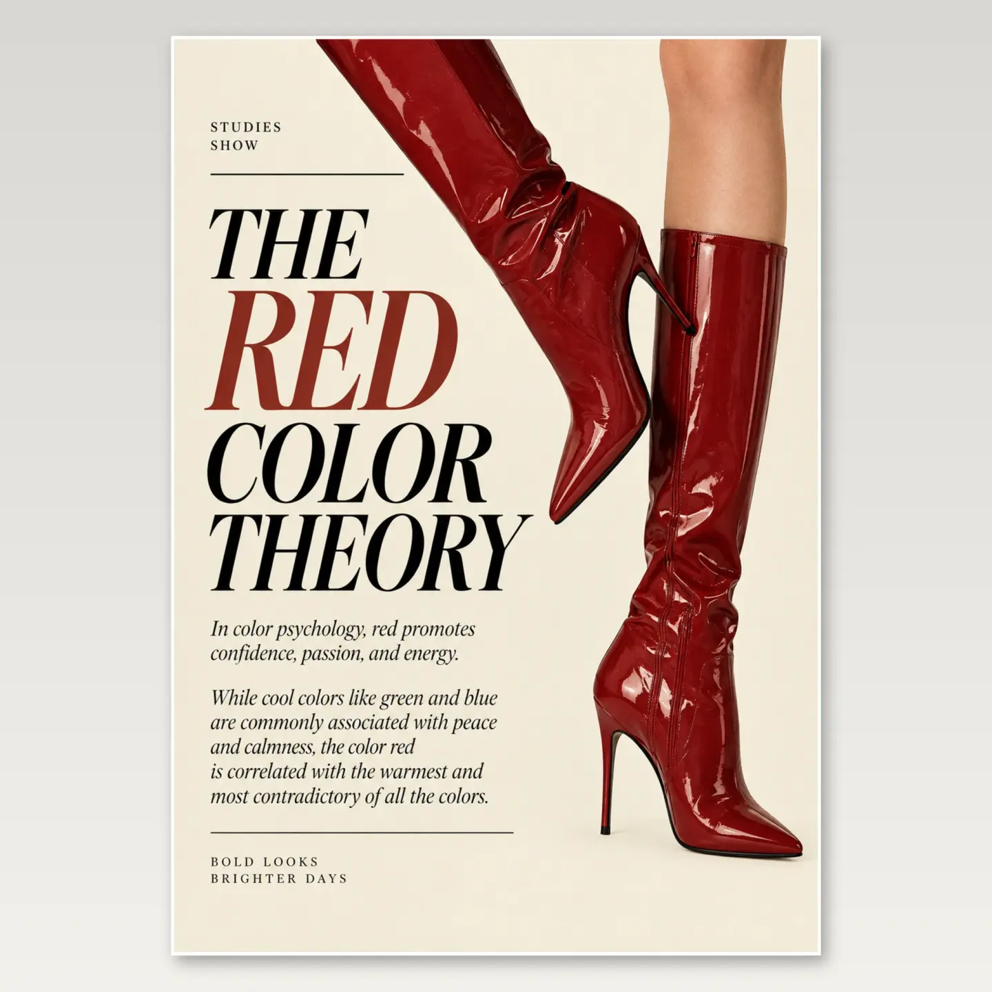 Red Color Theory A4 Poster mockup