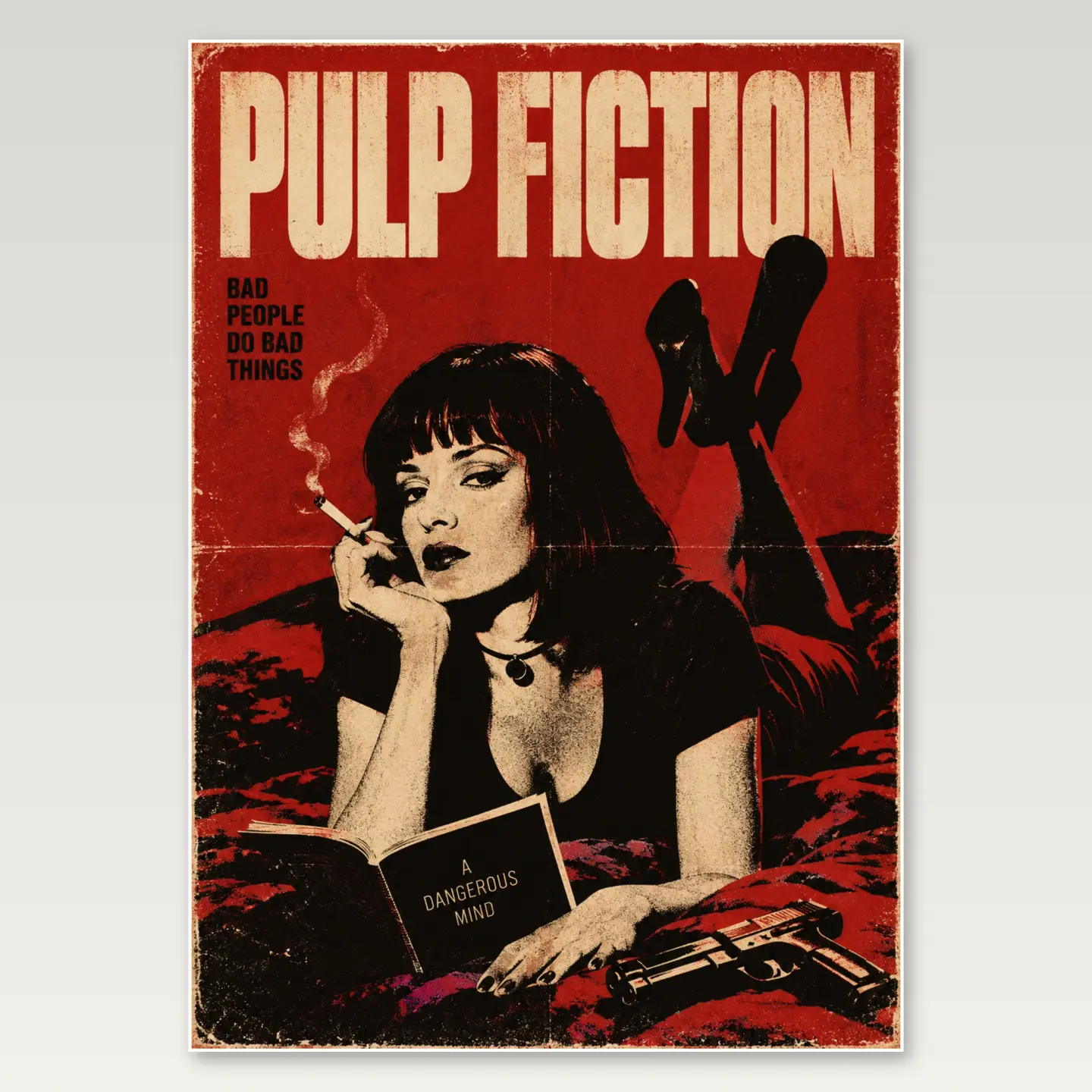 Pulp Fiction Vintage A4 Poster mockup