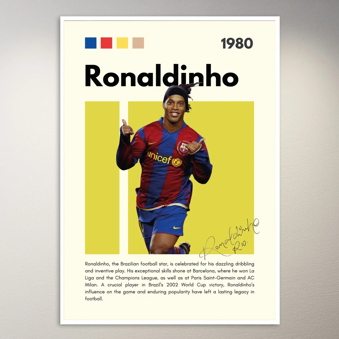 Ronaldinho Football Icon Poster